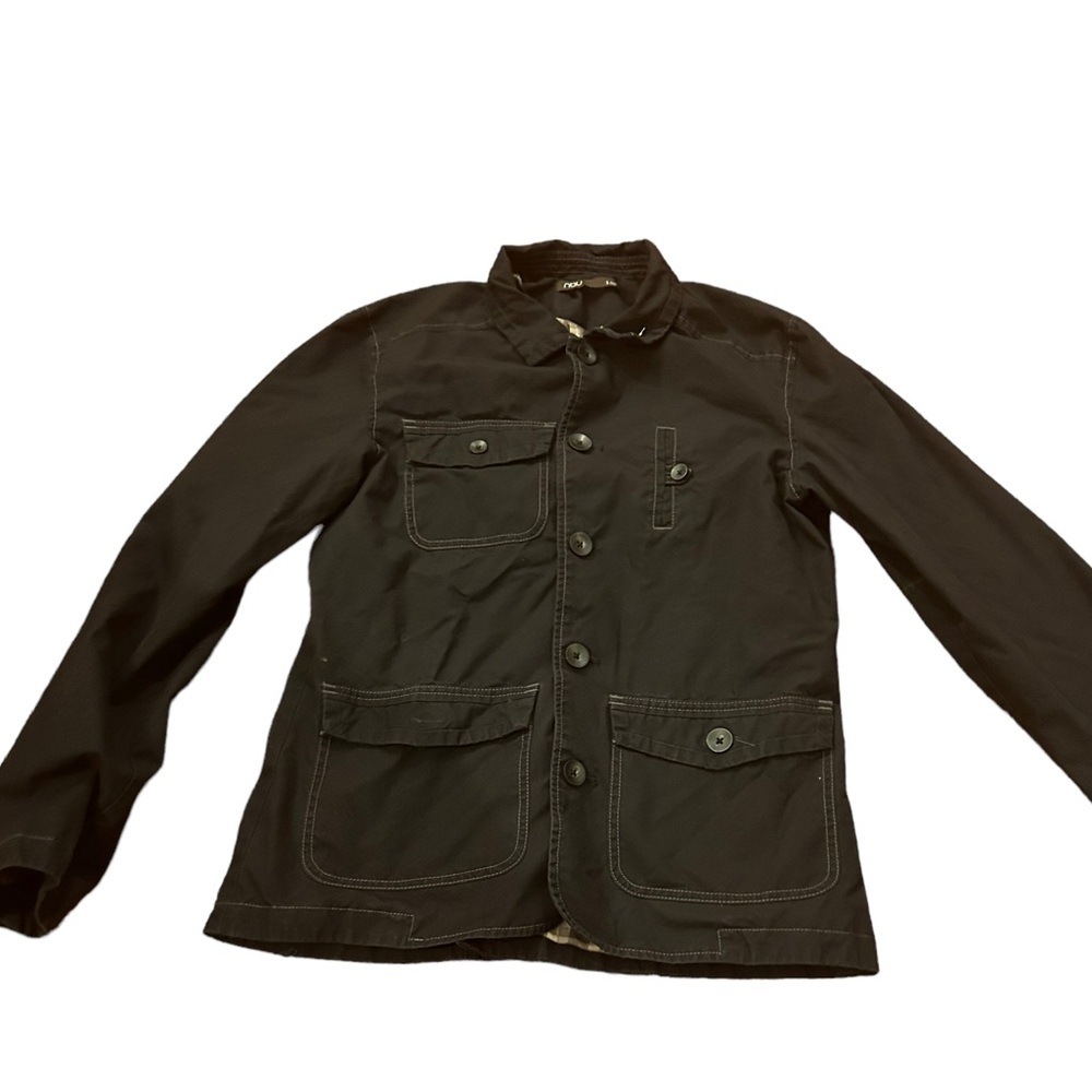 NAU Black Canvas Organic Cotton Utility Jacket size Small